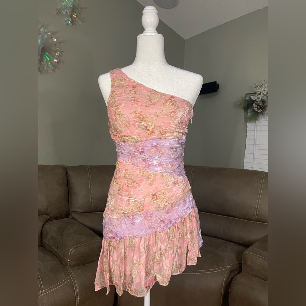 NWT LoveShackFancy Zietta One Shoulder Dress in Dusty Amethyst Sz 12 Valentines - Picture 7 of 16